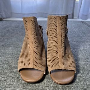 Falinna Suede Peep Toe Bootie